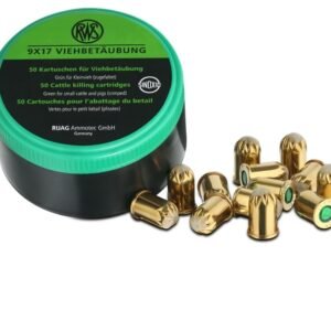 RWS 9×17 Captive Bolt Cartridges Green 50 Pack (Pigs and Small Cattle)