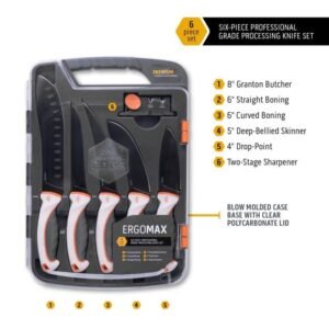 OUTDOOR EDGE ERGO MAX (6-Piece Professional Grade Processing Knife Set)